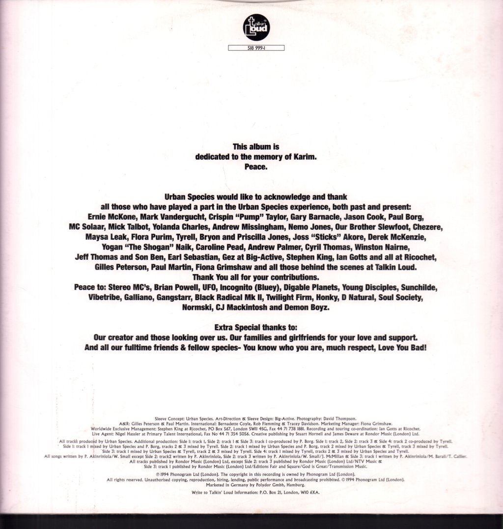 Urban Species - Listen - Double Lp