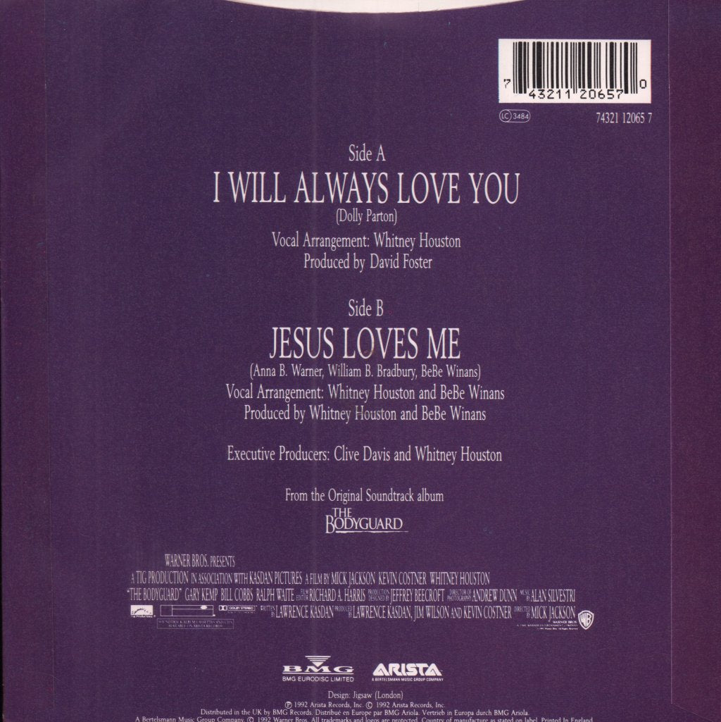 Whitney Houston - I Will Always Love You - 7 Inch