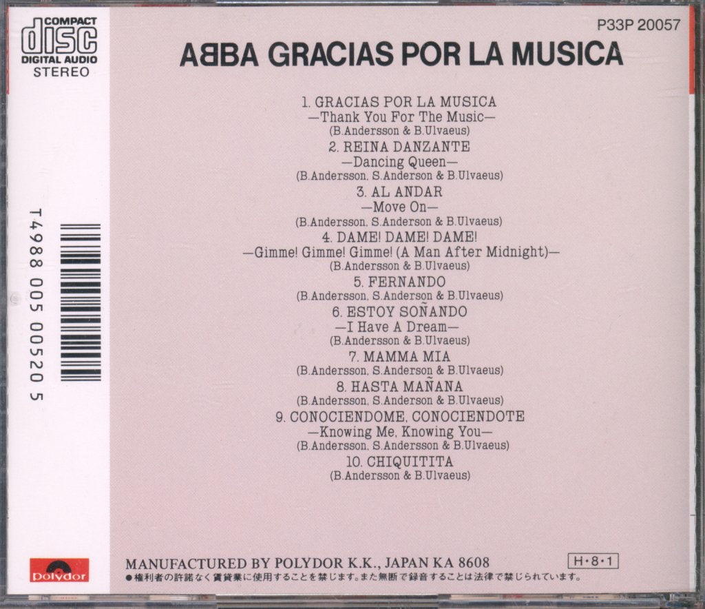 ABBA - Gracias Por La Musica - Cd