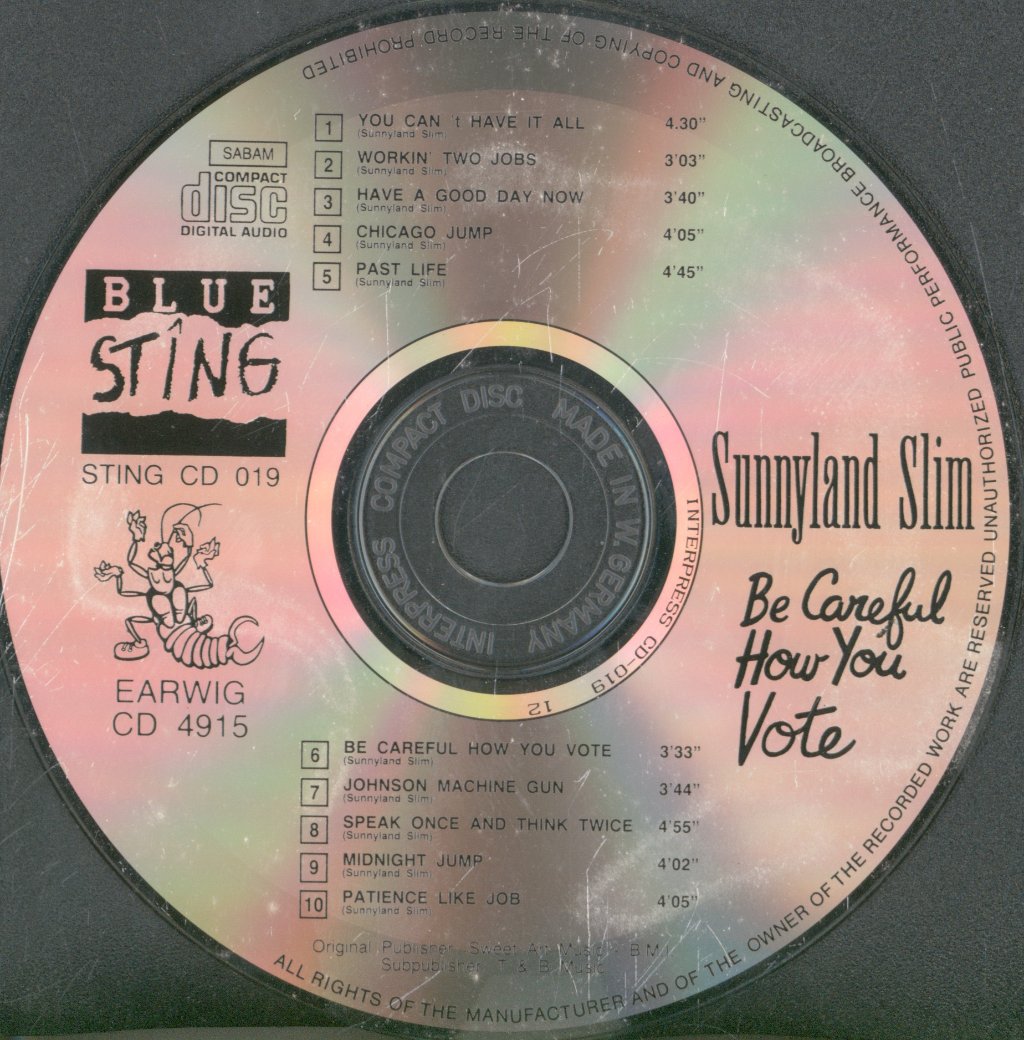 Sunnyland Slim - Be Careful How You Vote - Cd