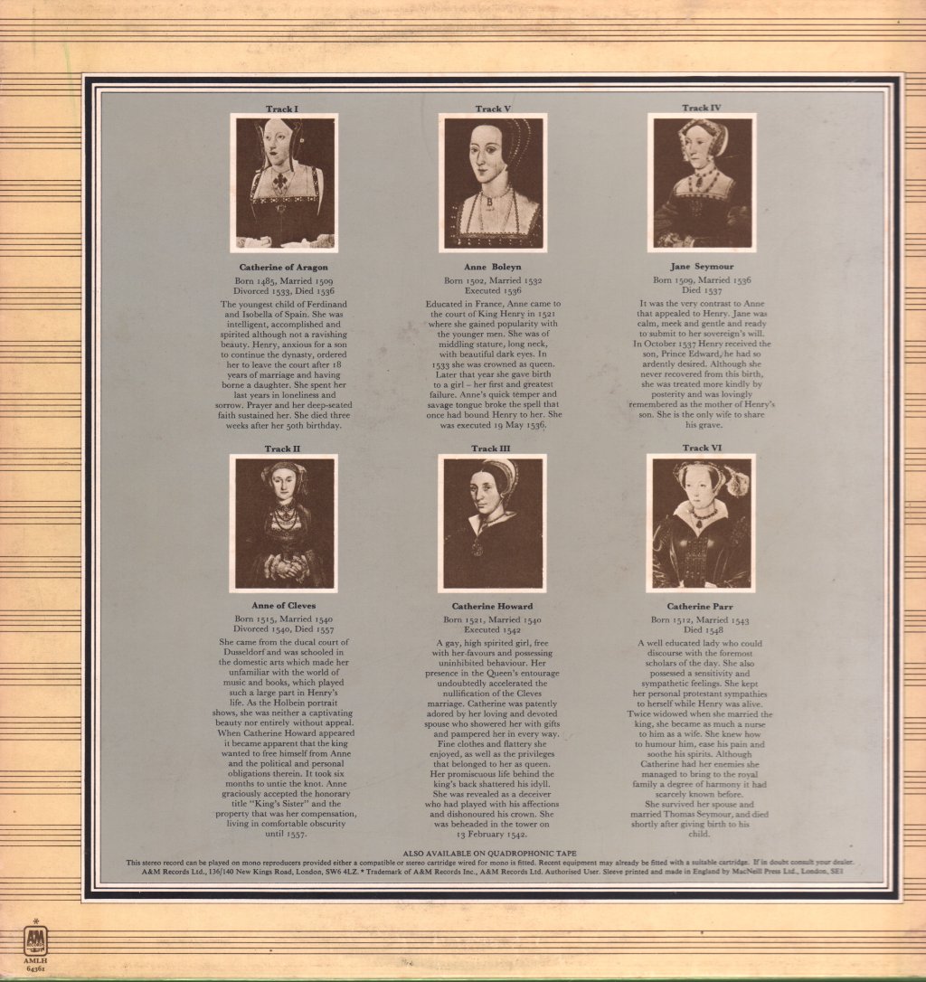 Rick Wakeman - Six Wives Of Henry VIII - Lp