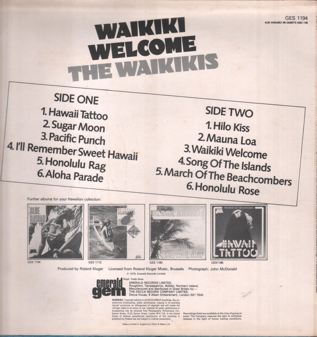 Waikiki's - Waikiki Welcome - Lp