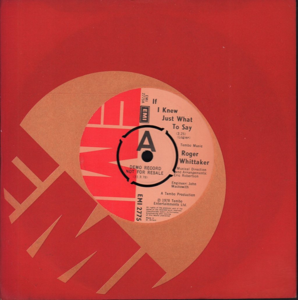 Roger Whittaker - If I Knew Just What To Say - 7 Inch