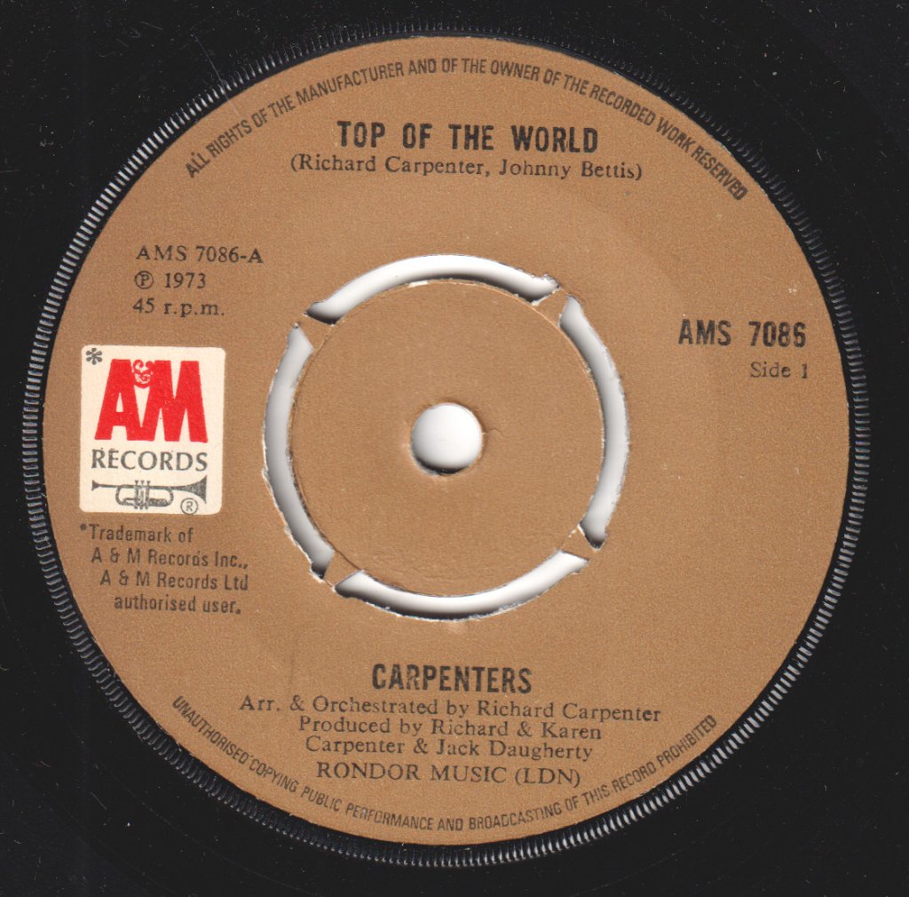 Carpenters - Top Of The World - 7 Inch