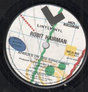 Robit Hairman - Africa's On Fire - 7 Inch