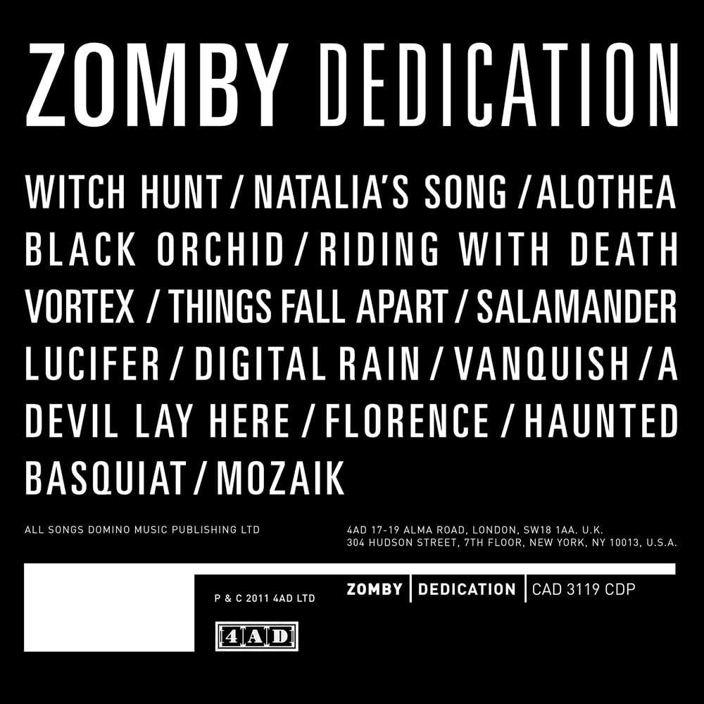 Zomby - Dedication - Cd