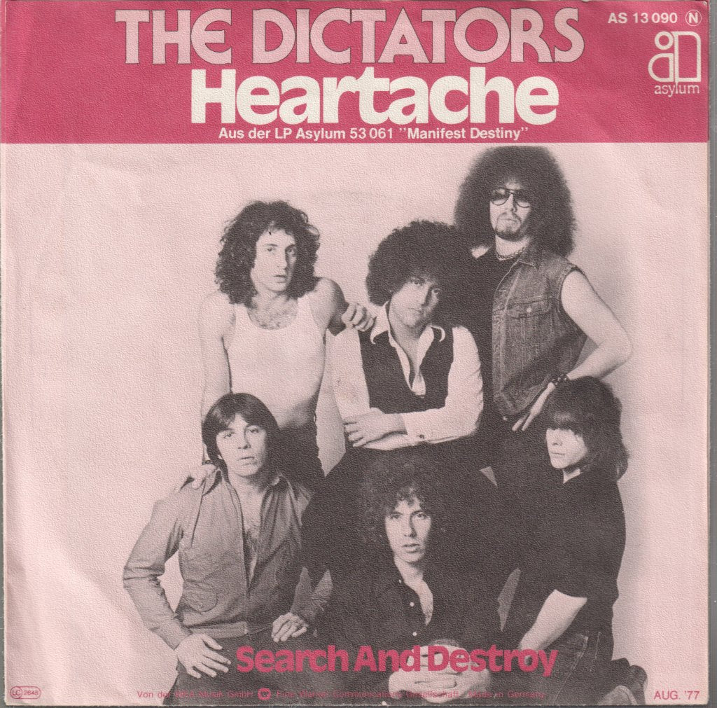 Dictators - Heartache / Search And Destroy - 7 Inch