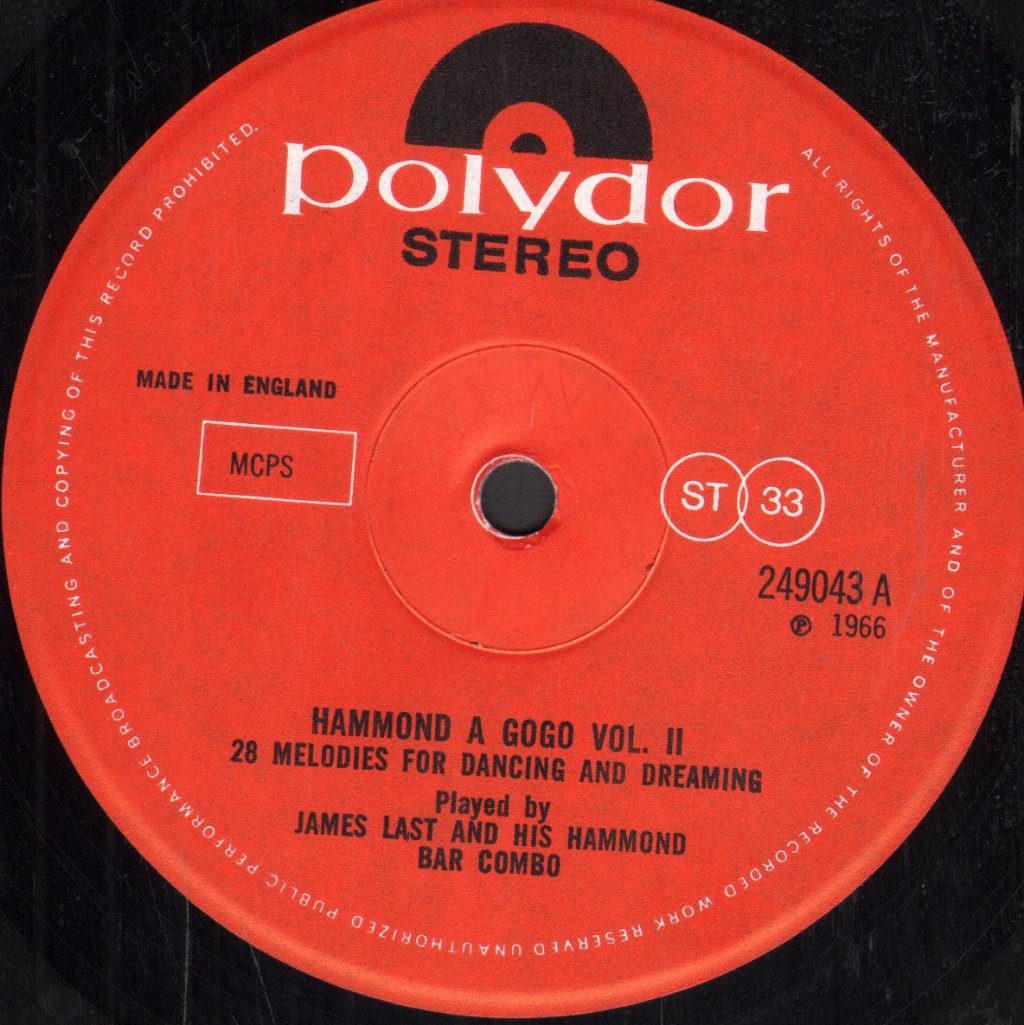 James Last & His Hammond Bar Combo - Hammond A Gogo Vol II - Lp