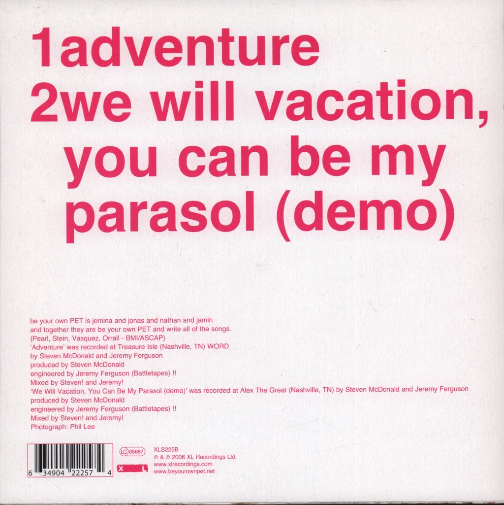 Be Your Own Pet - Adventure - 7 Inch