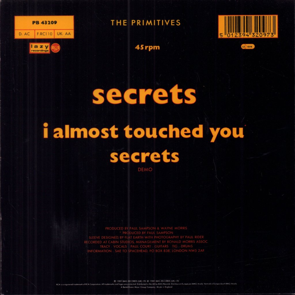 Primitives (Indie Band) - Secrets - 7 Inch
