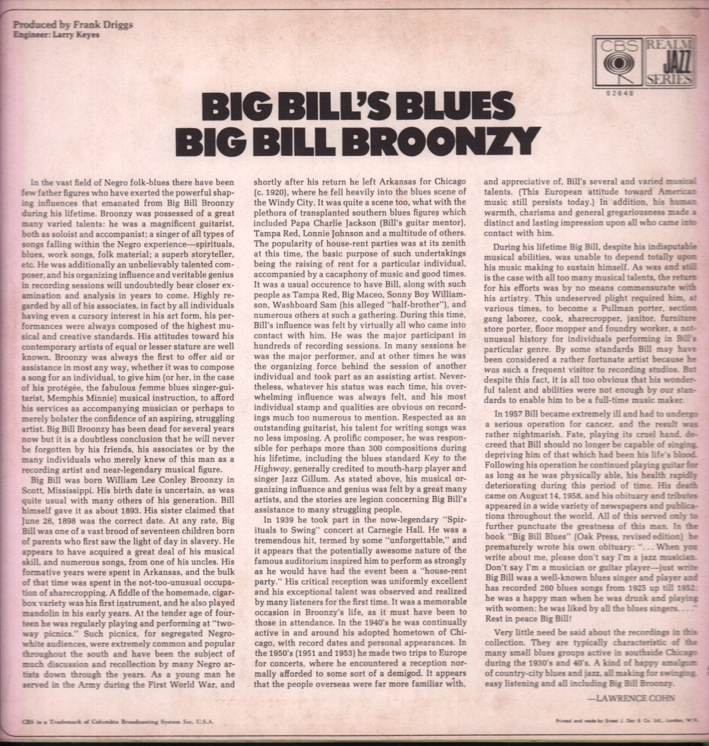 Big Bill Broonzy - Big Bill's Blues - Lp