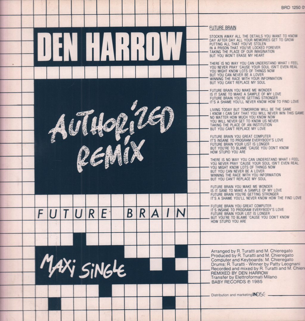Den Harrow - Future Brain - 12 Inch