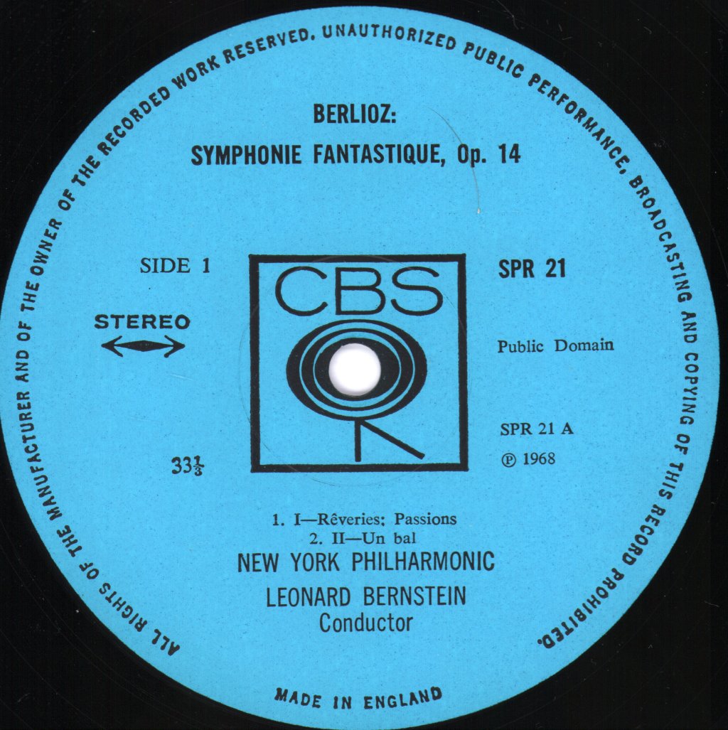 Leonard Bernstein / New York Philharmonic - Berlioz - Symphonie Fantastique - Lp