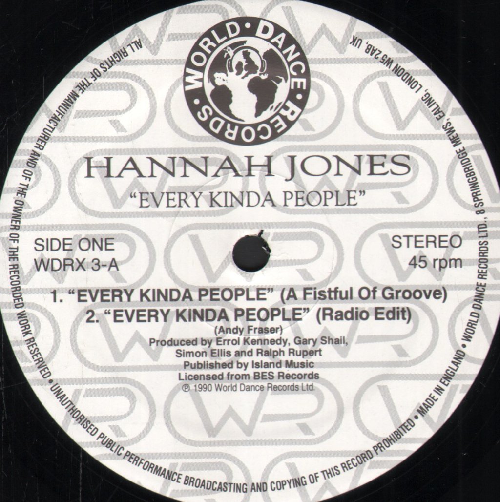 Hannah Jones - Every Kinda People / (Who'd Have Thought) I'd Be Loving You - 12 Inch