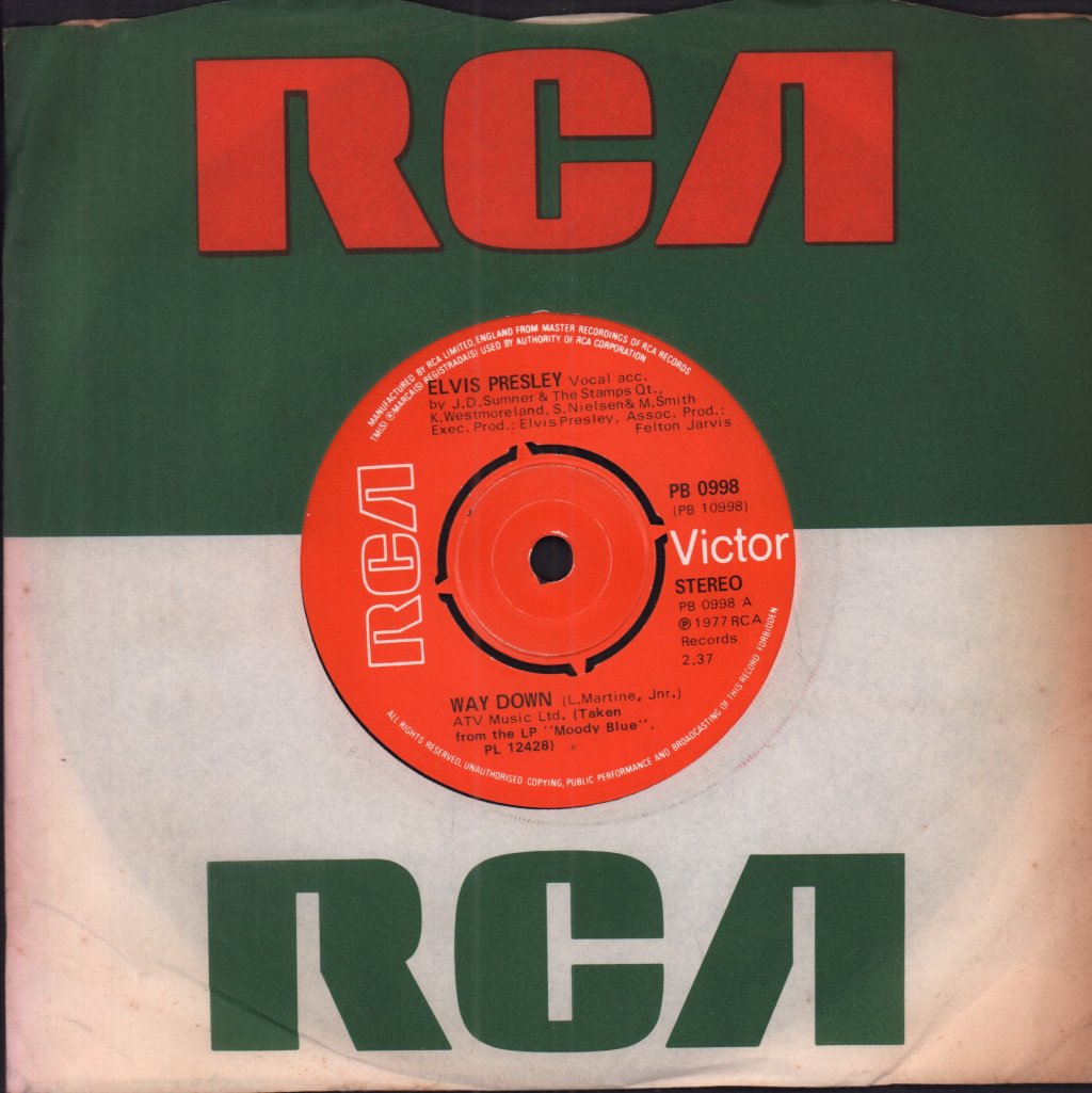 Elvis Presley - Way Down - 7 Inch