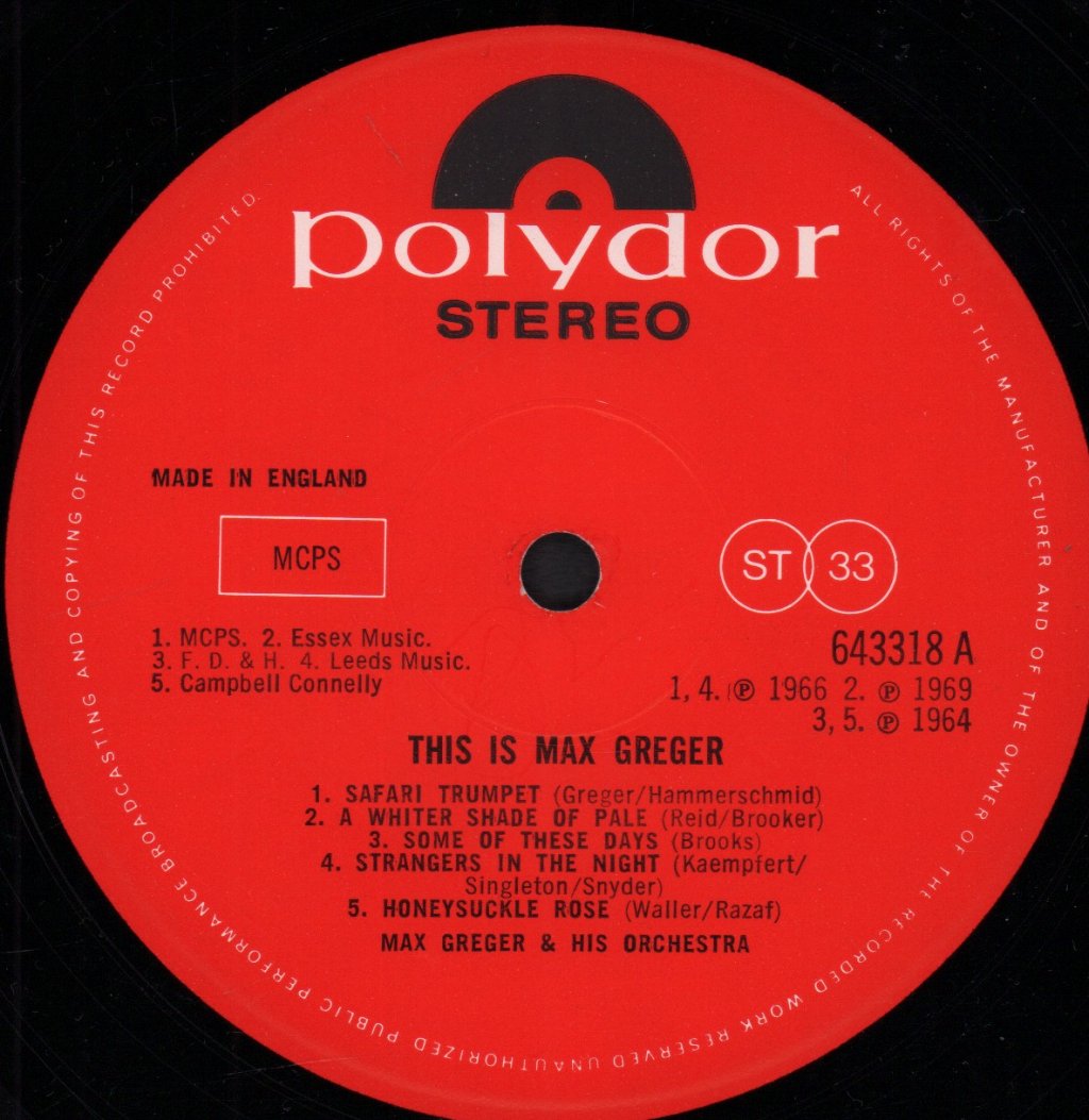 Max Greger - This Is - Lp