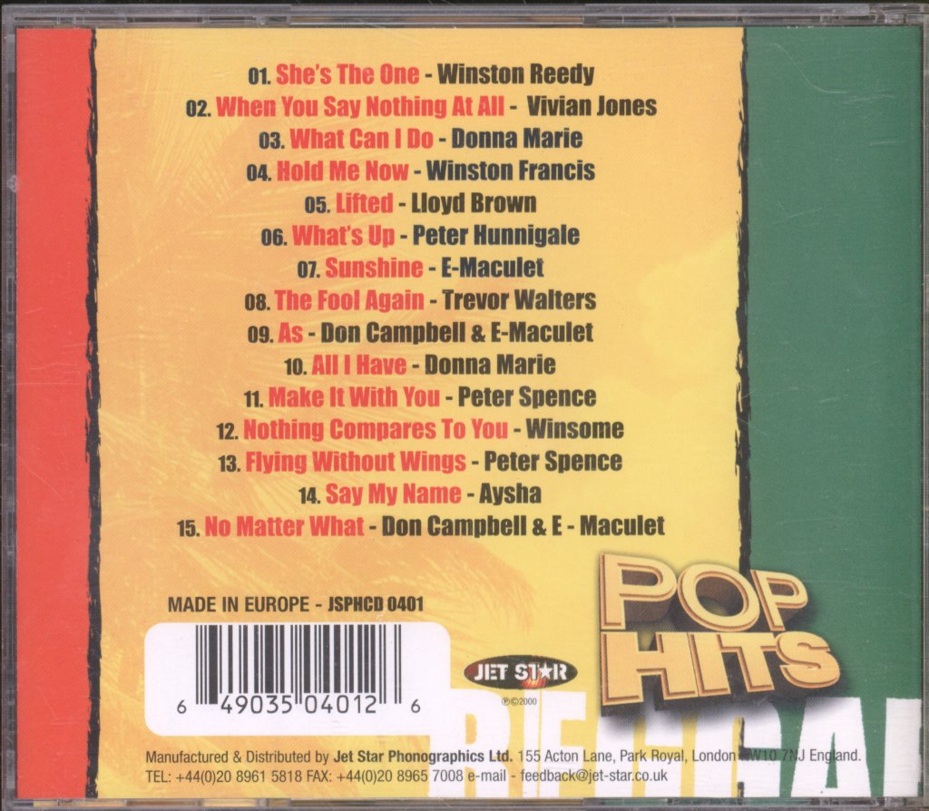 Various Artists - Pop Hits Inna Reggae Volume One - Cd