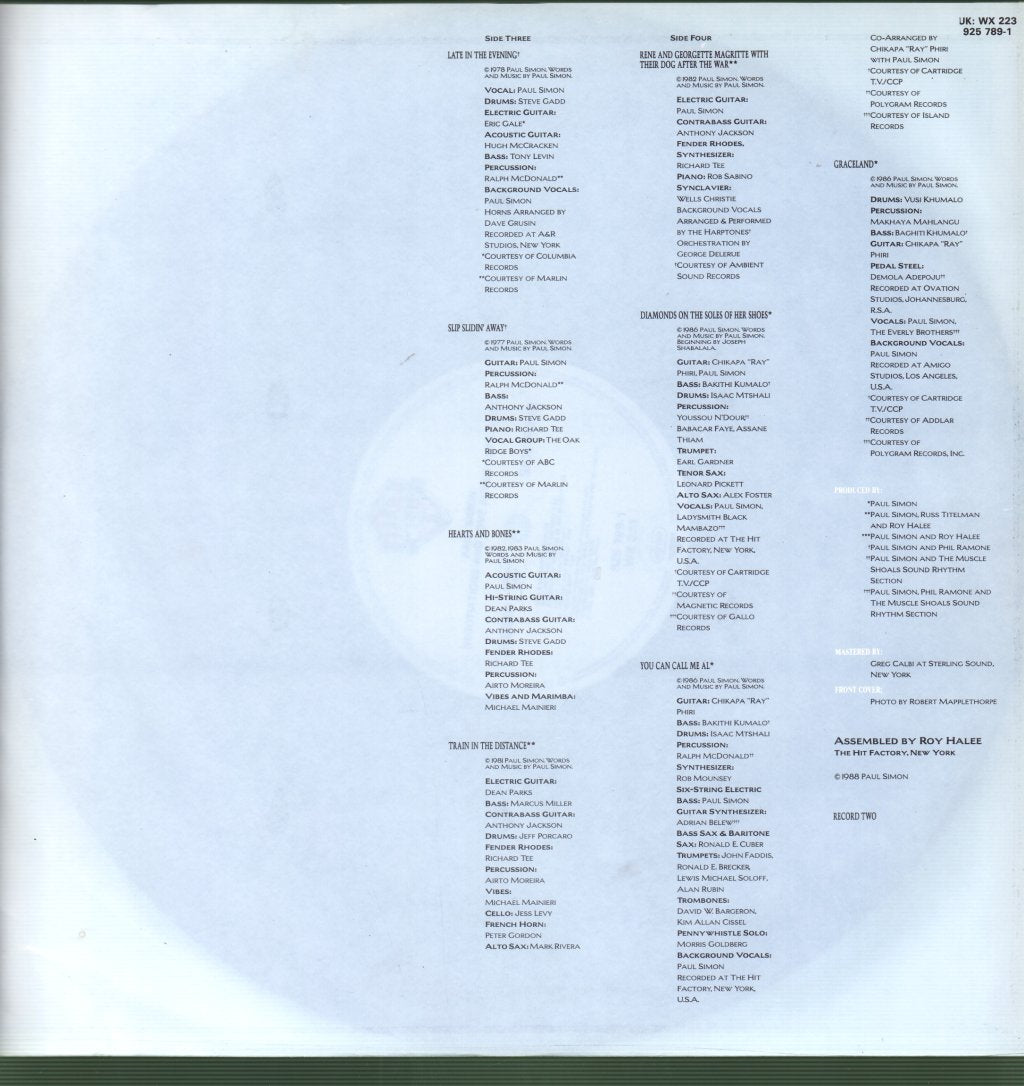 Paul Simon - Negotiations And Love Songs (1971-1986) - Double Lp