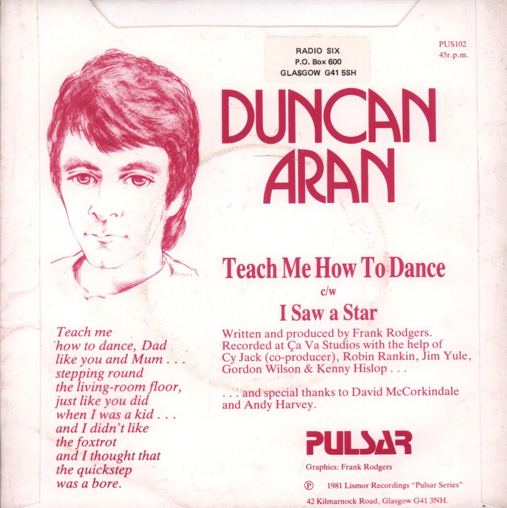 Duncan Aran - Teach Me How To Dance - 7 Inch