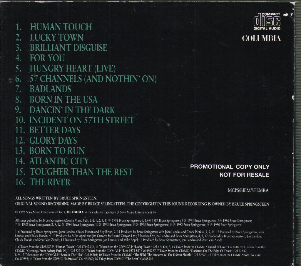 Bruce Springsteen - Tougher Than The Rest - Cd