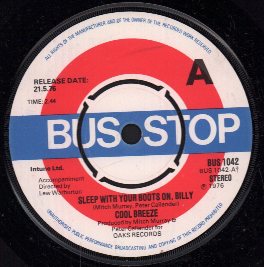 Cool Breeze - Sleep With Your Boots On, Billy - 7 Inch