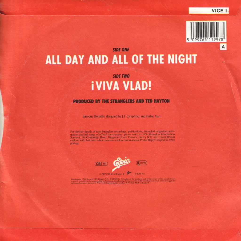 Stranglers - All Day And All Of The Night - 7 Inch
