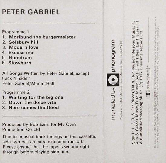 Peter Gabriel - Peter Gabriel - Cassette