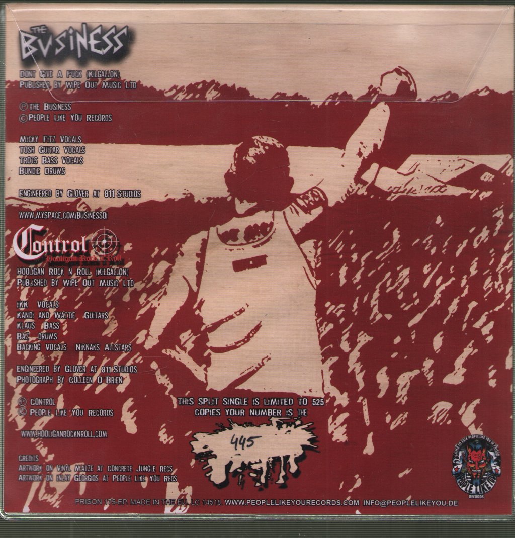 Business / Control - Don't Give A Fuck / Hooligan Rock 'n' Roll - 7 Inch