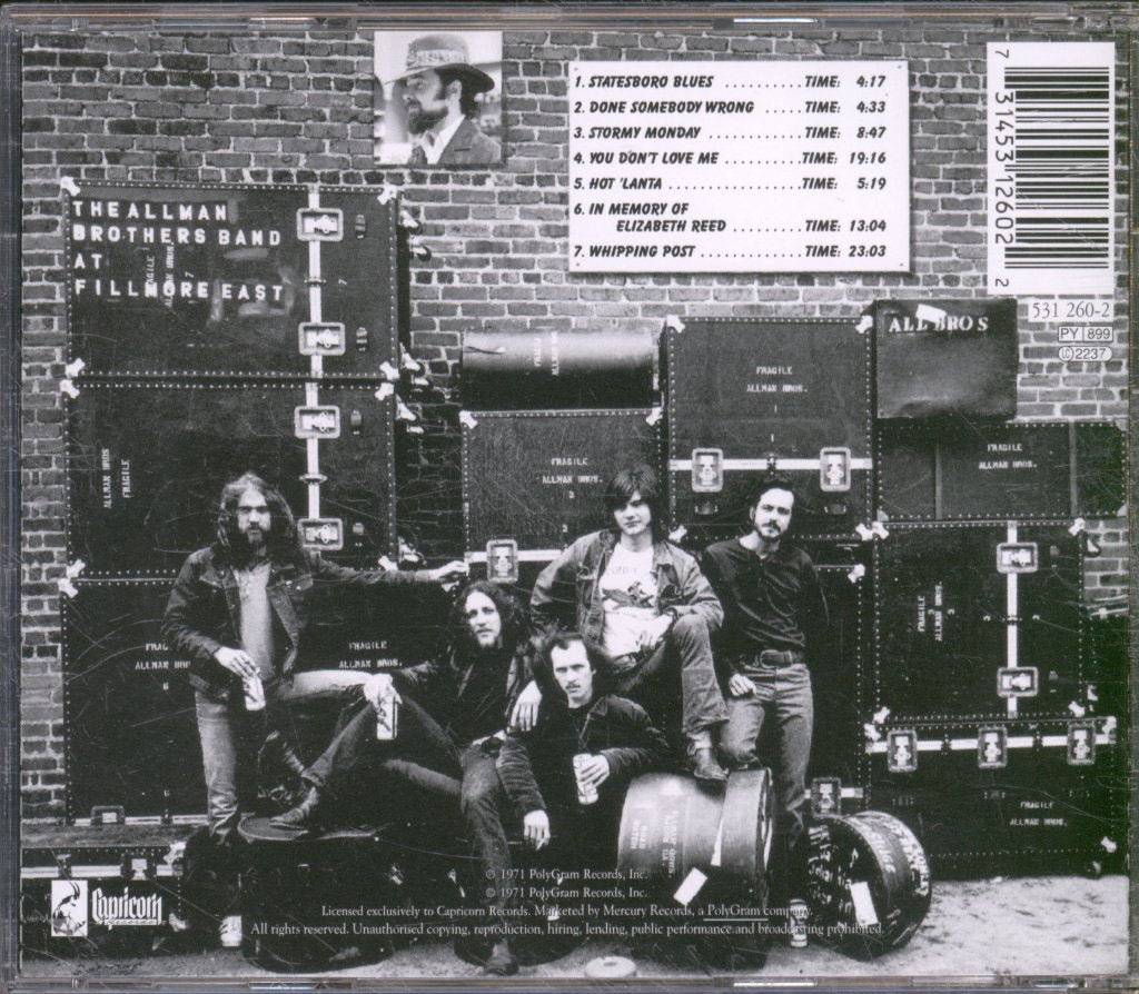 Allman Brothers Band - Allman Brothers Band At Fillmore East - Cd