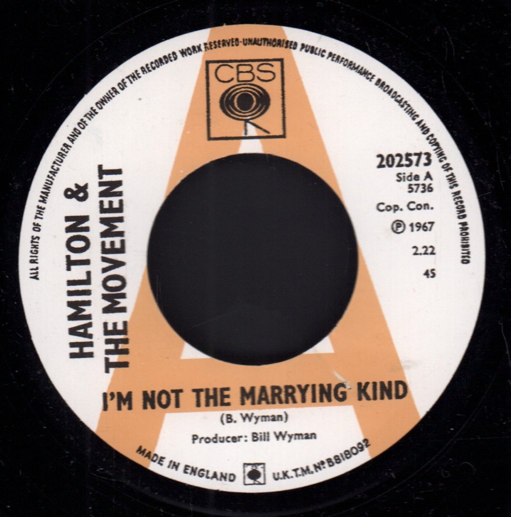 Hamilton And The Movement - I'm Not The Marrying Kind - 7 Inch