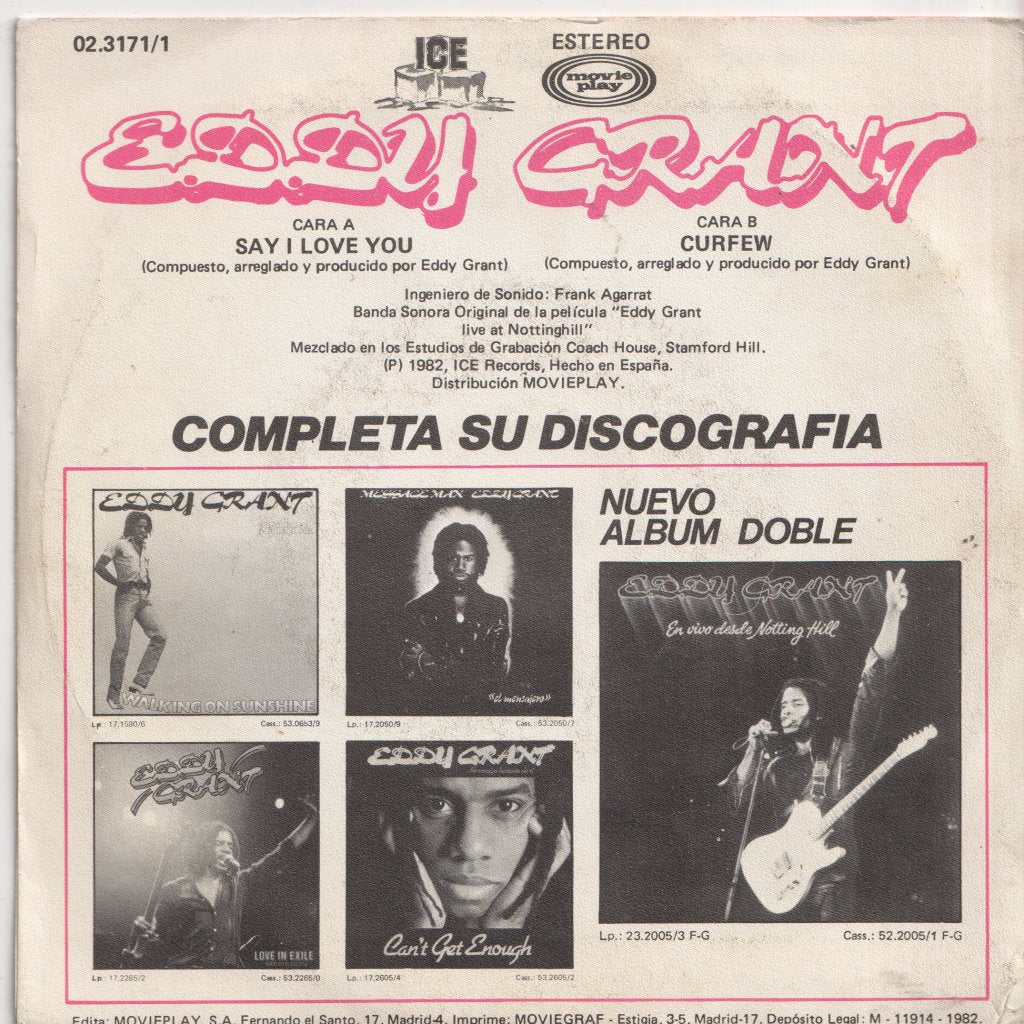 Eddy Grant - En Vivo Desde Notting Hill - 7 Inch