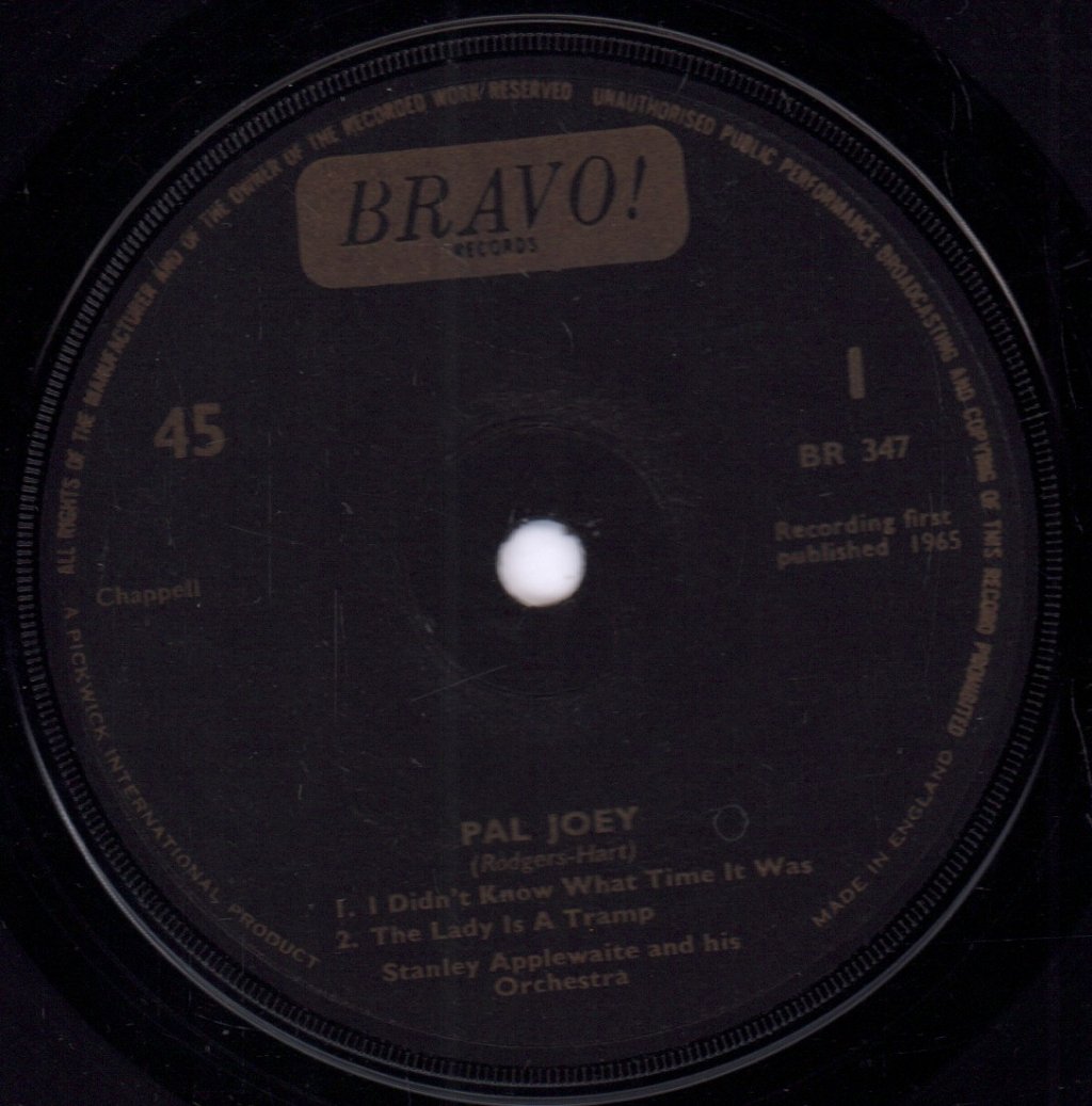 Stanley Applewaite & Orchestra - Pal Joey - 7 Inch