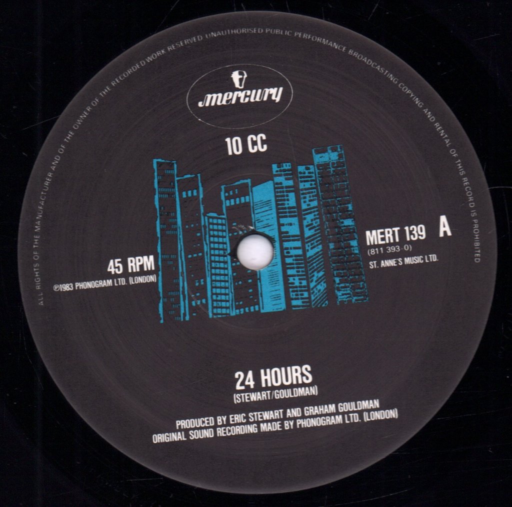 10cc - 24 Hours - 10 Inch