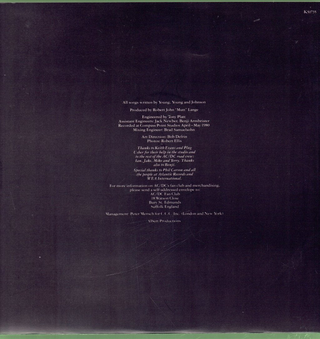 AC/DC - Back In Black - Lp