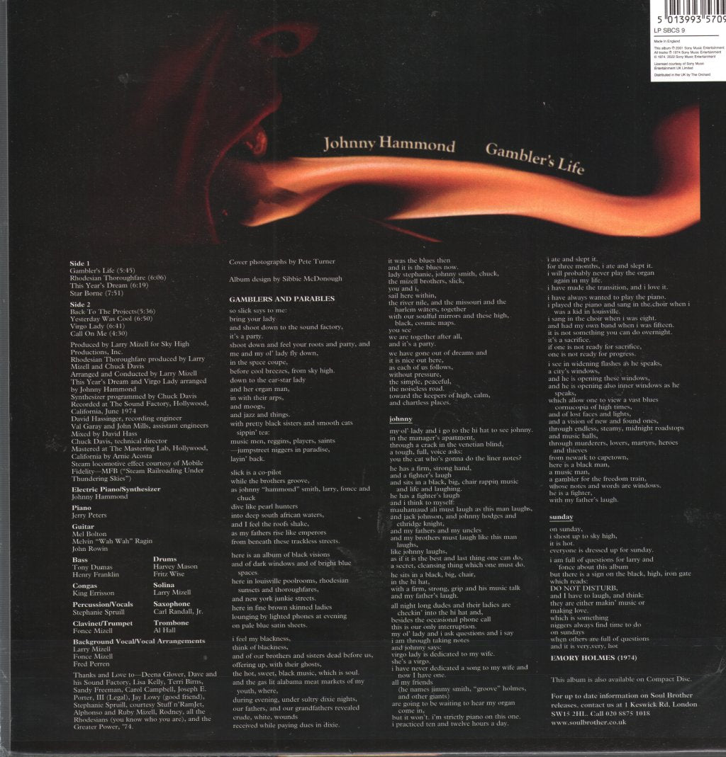Johnny Hammond - Gambler's Life - Lp