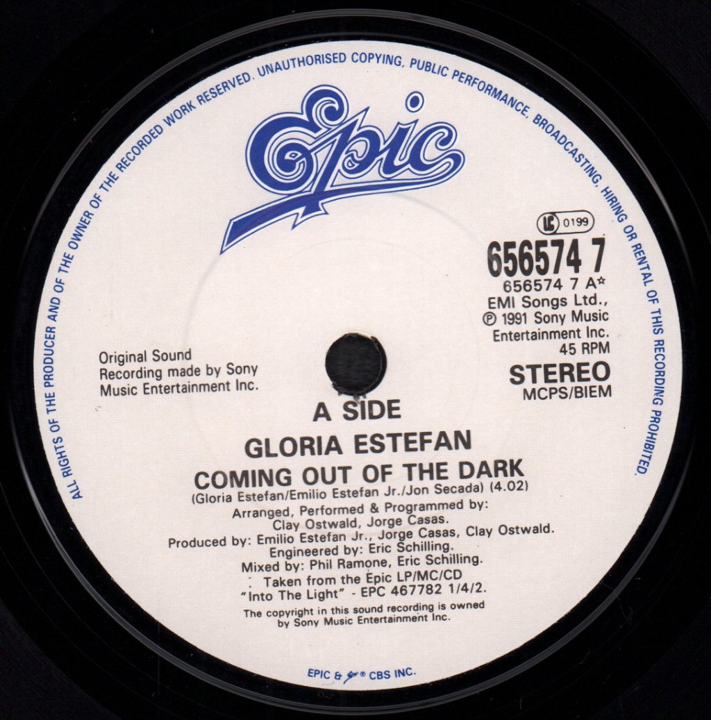 Gloria Estefan - Coming Out Of The Dark - 7 Inch