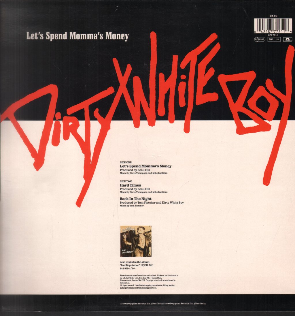 Dirty White Boy - Let's Spend Momma's Money - 12 Inch