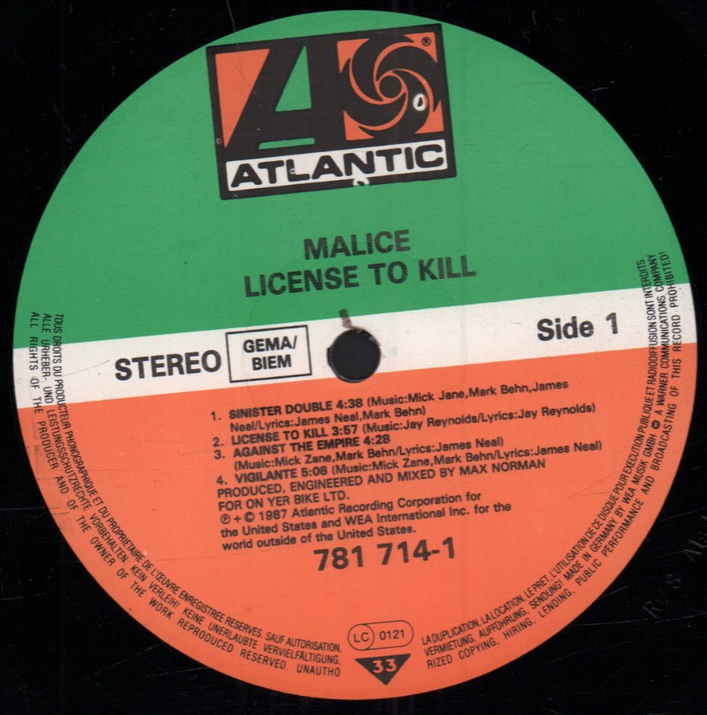Malice - License To Kill - Lp