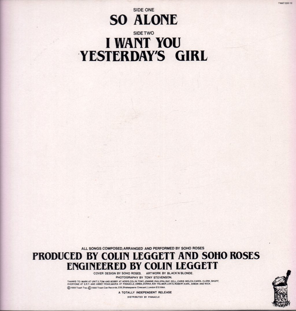 Soho Roses - So Alone - 12 Inch