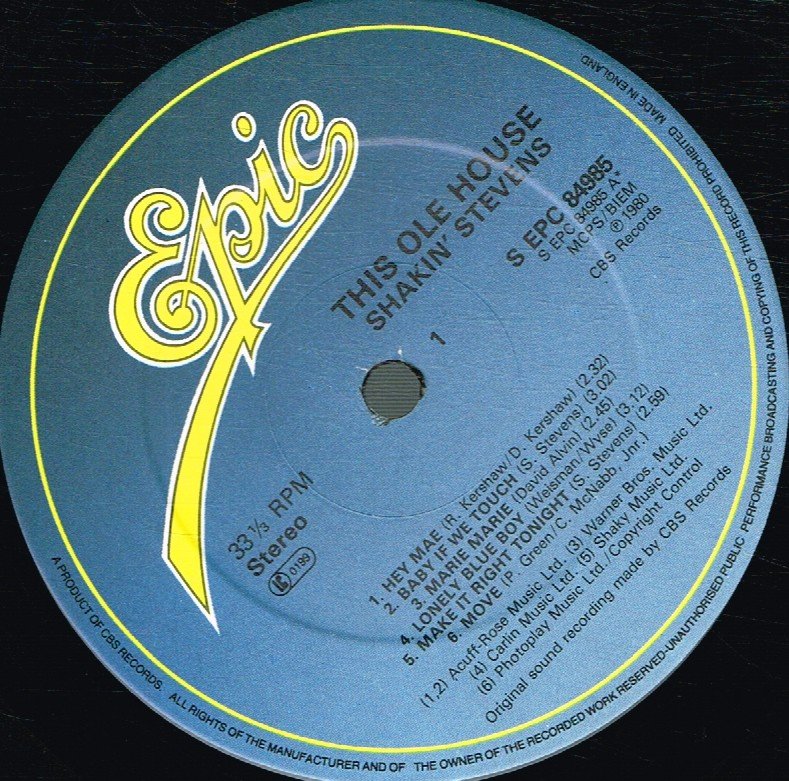 Shakin Stevens - This Ole House - Lp