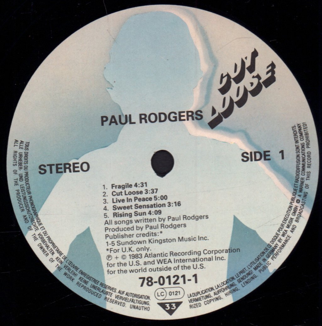Paul Rodgers - Cut Loose - Lp