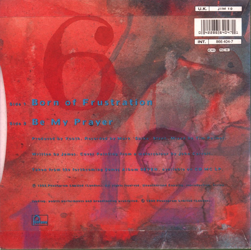 James - Born Of Frustration - 7 Inch