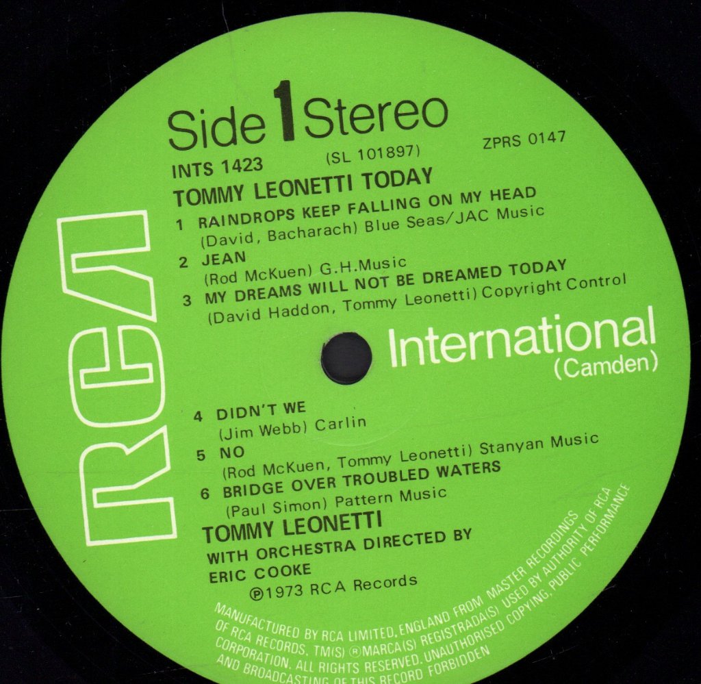 Tommy Leonetti - Today - Lp
