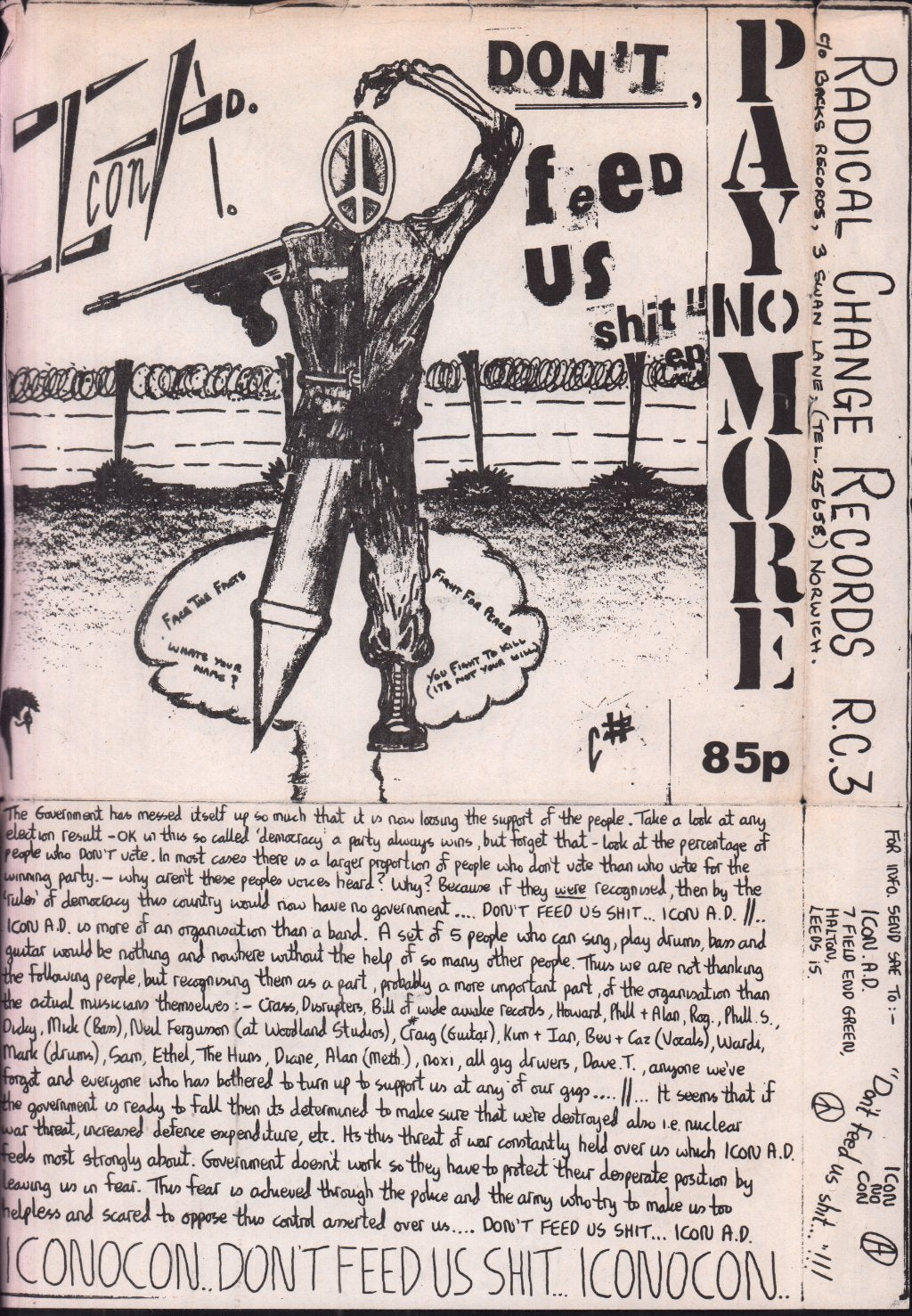 Icon Ad - Don't Feed Us Your Sh*T - 7 Inch
