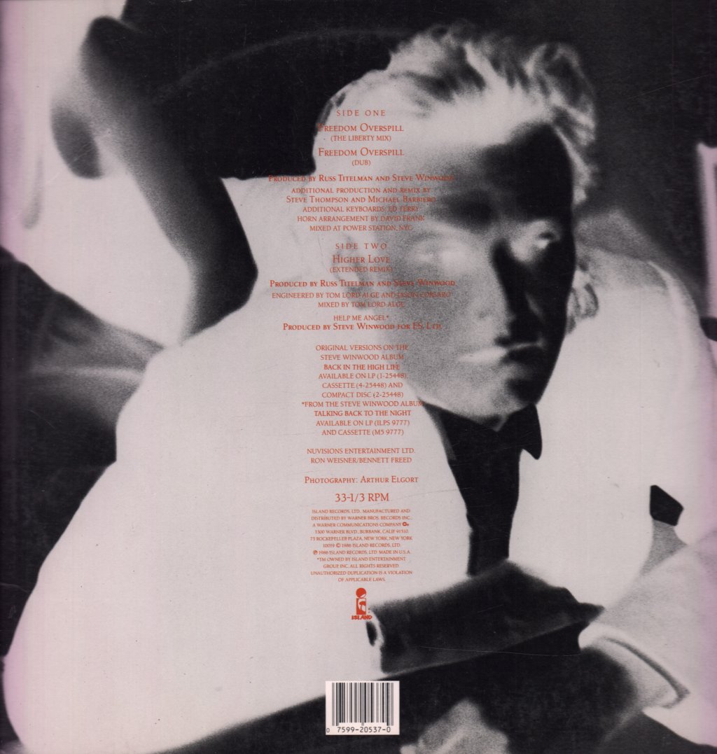 Steve Winwood - Freedom Overspill - 12 Inch