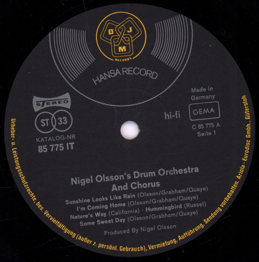 Nigel Olsson - Nigel Olsson's Drum Orchestra And Chorus - Lp