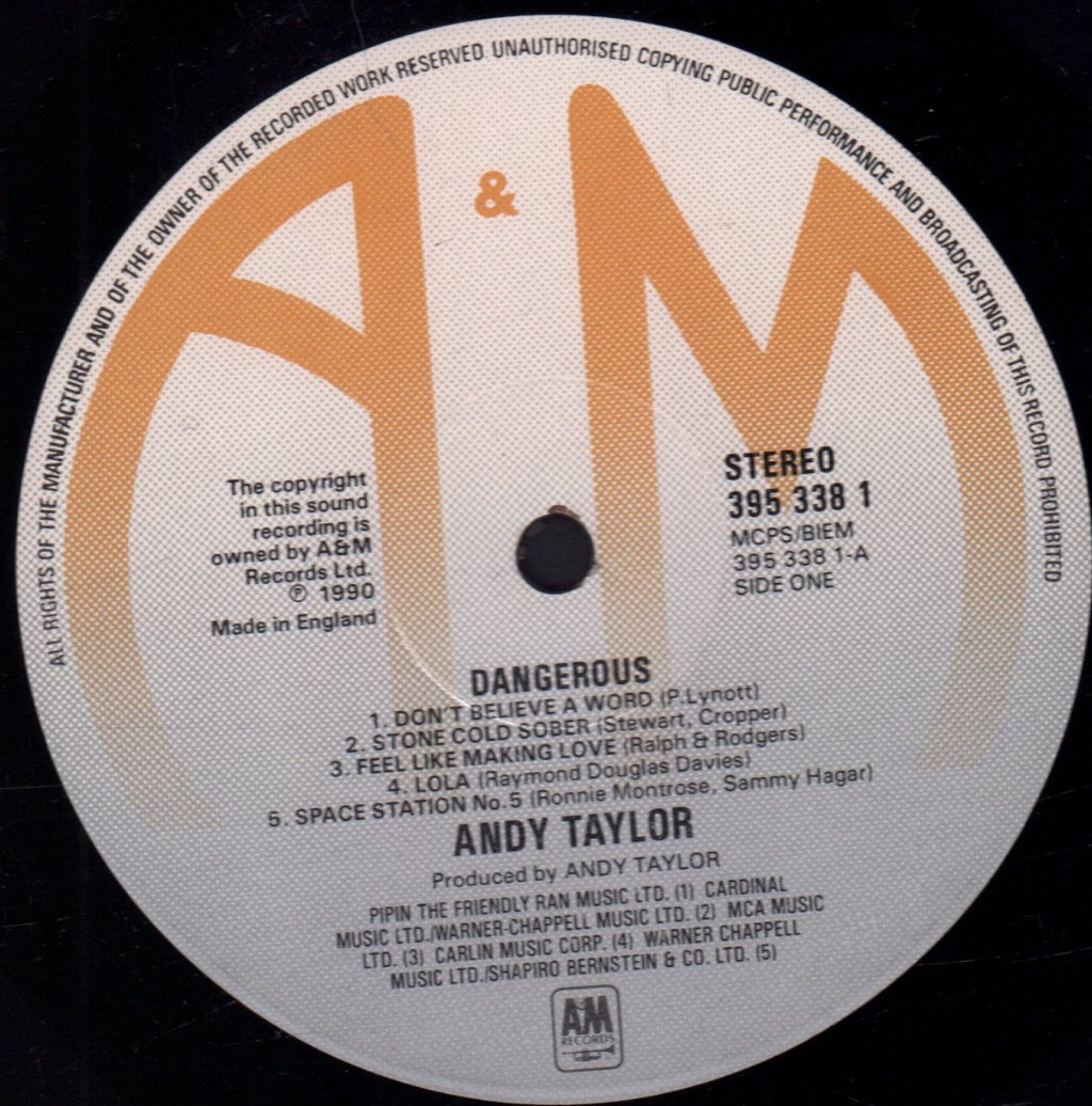 Andy Taylor (Duran Duran) - Dangerous - Lp