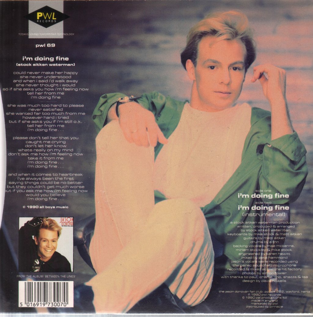 Jason Donovan - I'm Doing Fine - 7 Inch