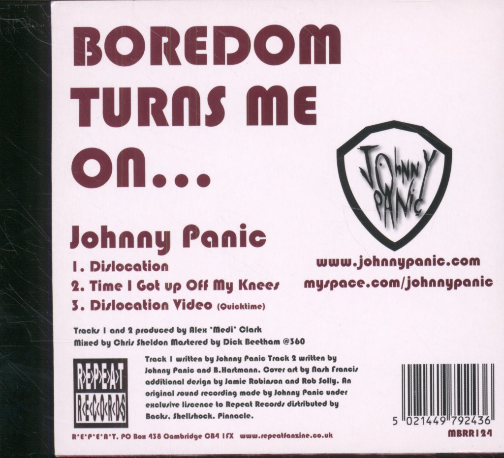 Johnny Panic - Boredom Turns Me On... - Cd
