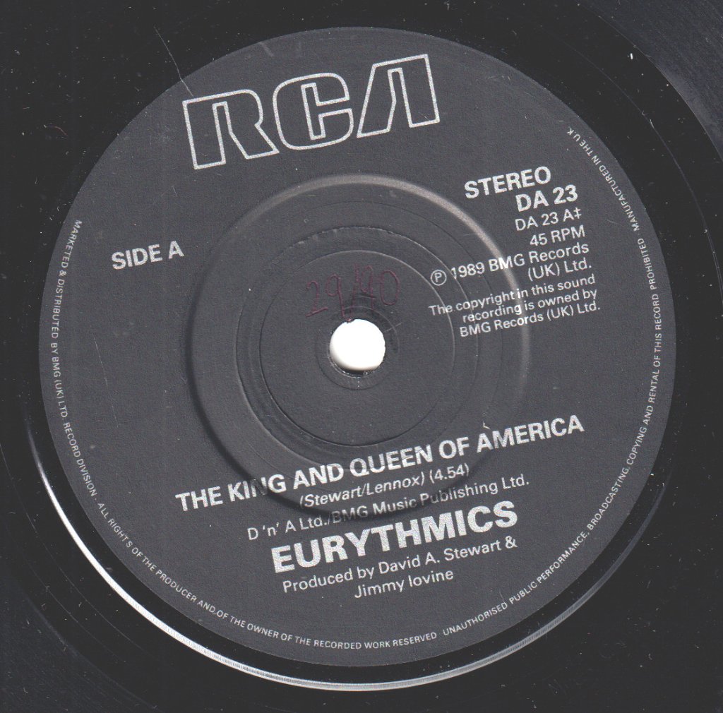 Eurythmics - King And Queen Of America - 7 Inch